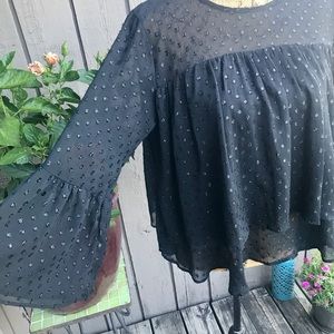 Floaty Flirty Shimmer Black Dots on Black
